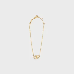 Maillon Triomphe Bracelet in Yellow Gold and Diamonds