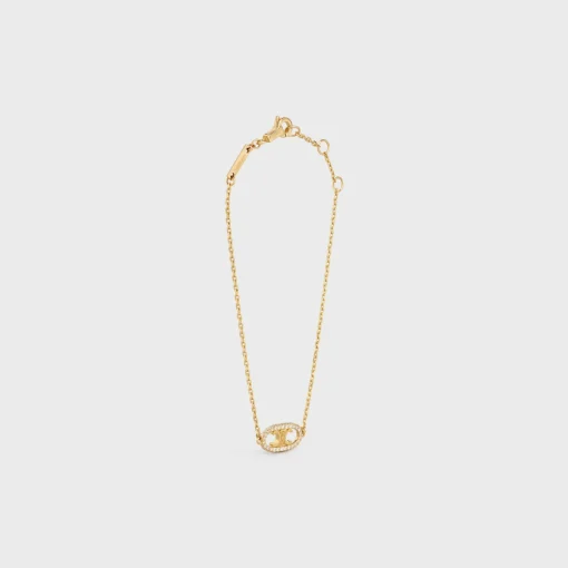 Maillon Triomphe Bracelet in Yellow Gold and Diamonds