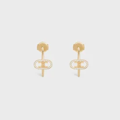 Maillon Triomphe Hoops in Yellow Gold and Diamonds