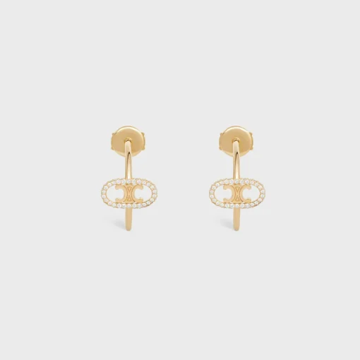 Maillon Triomphe Hoops in Yellow Gold and Diamonds