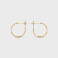 Maillon Triomphe Hoops in Yellow Gold and Diamonds