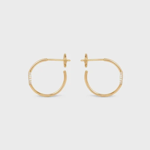 Maillon Triomphe Hoops in Yellow Gold and Diamonds