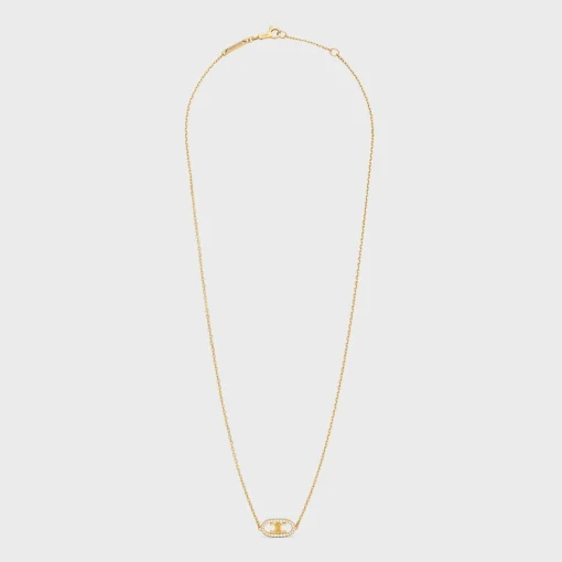 Maillon Triomphe Necklace in Yellow Gold and Diamonds