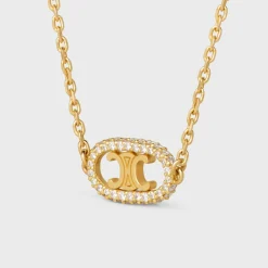 Maillon Triomphe Necklace in Yellow Gold and Diamonds