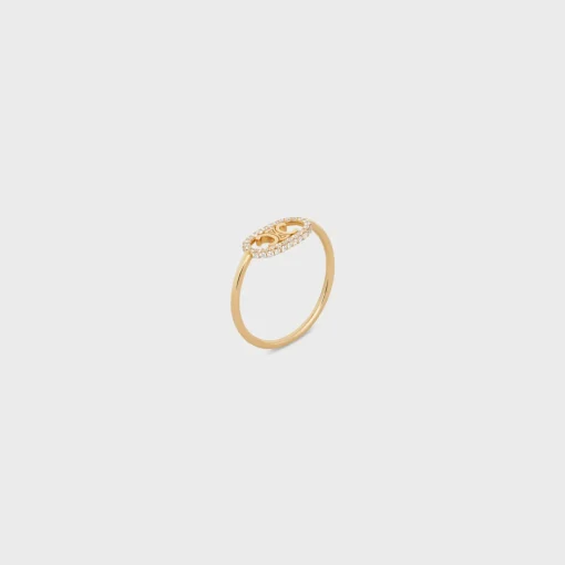 Maillon Triomphe Ring in Yellow Gold and Diamonds