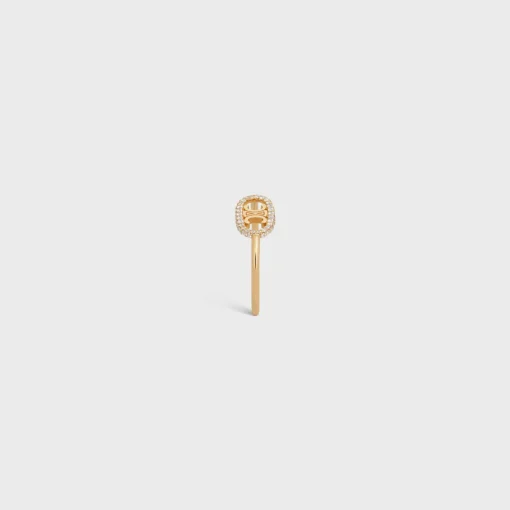 Maillon Triomphe Ring in Yellow Gold and Diamonds