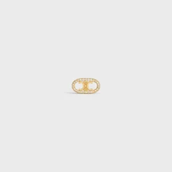Maillon Triomphe Stud in Yellow Gold and Diamonds