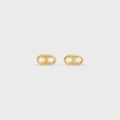 Maillon Triomphe Studs in Yellow Gold
