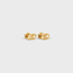 Maillon Triomphe Studs in Yellow Gold