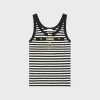 marinière tank top in ribbed cotton jersey