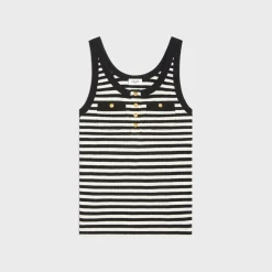 marinière tank top in ribbed cotton jersey