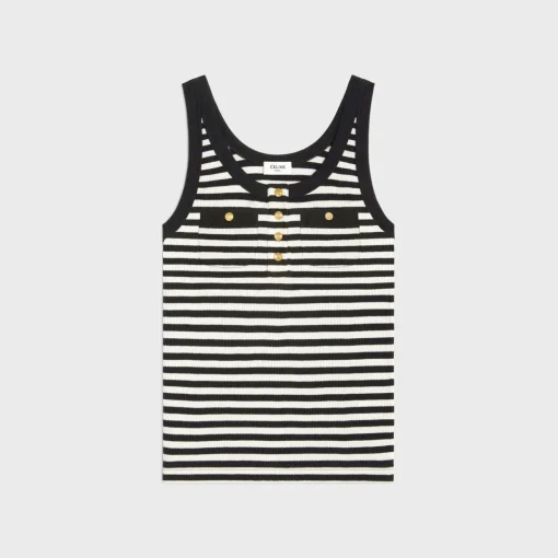 marinière tank top in ribbed cotton jersey