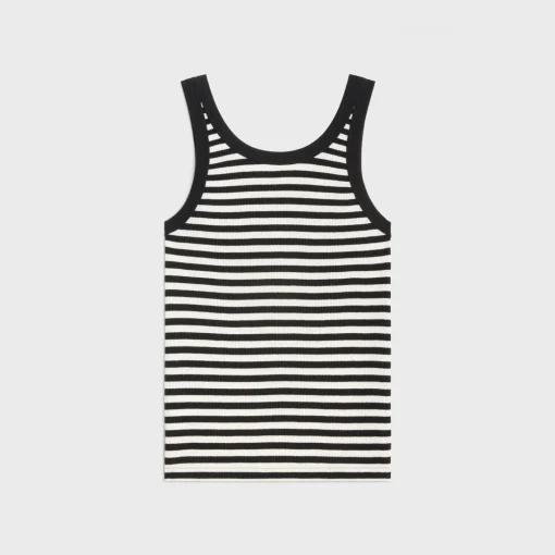marinière tank top in ribbed cotton jersey