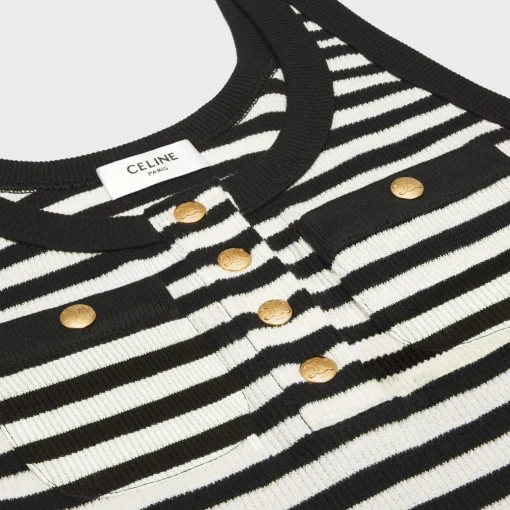 marinière tank top in ribbed cotton jersey