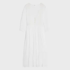 maxi dress in cotton twill