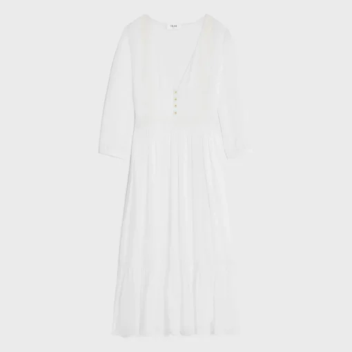 maxi dress in cotton twill