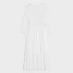 maxi dress in cotton twill