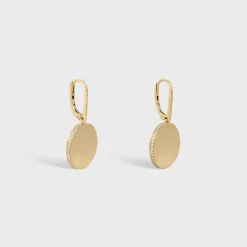 Medaille Celine Earrings in Yellow Gold and Diamonds