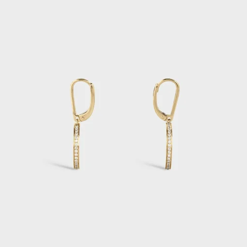 Medaille Celine Earrings in Yellow Gold and Diamonds