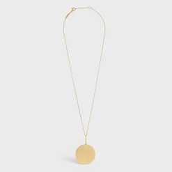 Medaille Celine Large Necklace in Yellow Gold and Diamonds