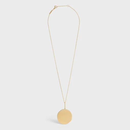 Medaille Celine Large Necklace in Yellow Gold and Diamonds