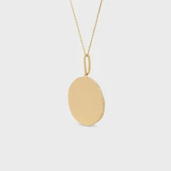 Medaille Celine Large Necklace in Yellow Gold and Diamonds
