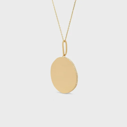 Medaille Celine Large Necklace in Yellow Gold and Diamonds