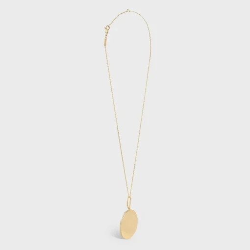 Medaille Celine Large Necklace in Yellow Gold and Diamonds