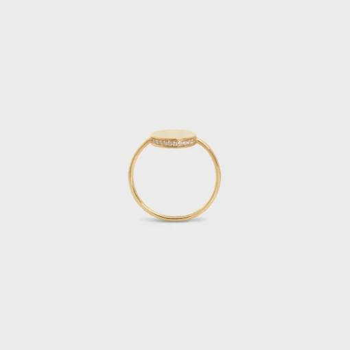 Medaille Celine Ring in Yellow Gold and Diamonds