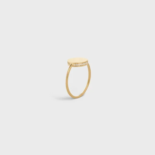 Medaille Celine Ring in Yellow Gold and Diamonds