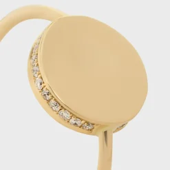 Medaille Celine Ring in Yellow Gold and Diamonds