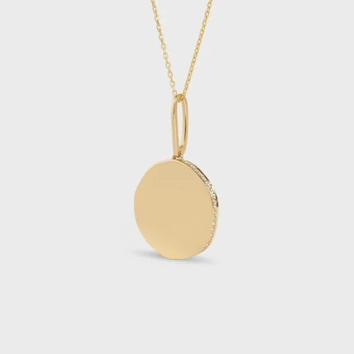 Medaille Celine Small Necklace in Yellow Gold and Diamonds