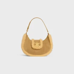 MEDIUM AVA TRIOMPHE BAG in SUEDE CALFSKIN AND SHEARLING