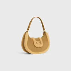 MEDIUM AVA TRIOMPHE BAG in SUEDE CALFSKIN AND SHEARLING