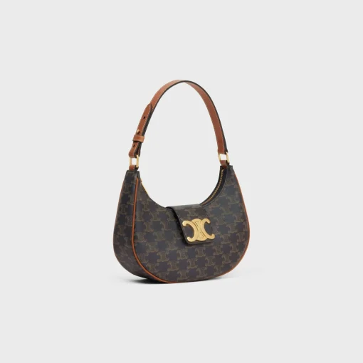 MEDIUM AVA TRIOMPHE BAG in Triomphe Canvas and calfskin