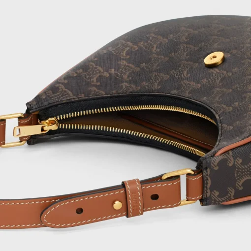 MEDIUM AVA TRIOMPHE BAG in Triomphe Canvas and calfskin