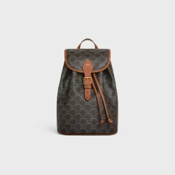 MEDIUM BACKPACK FOLCO in Triomphe Canvas and calfskin