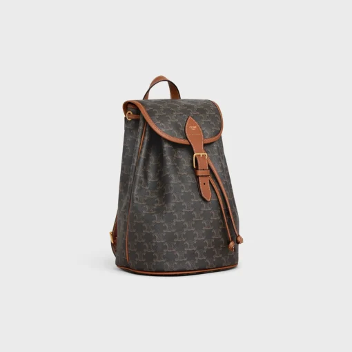 MEDIUM BACKPACK FOLCO in Triomphe Canvas and calfskin