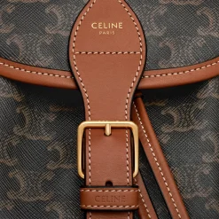 MEDIUM BACKPACK FOLCO in Triomphe Canvas and calfskin