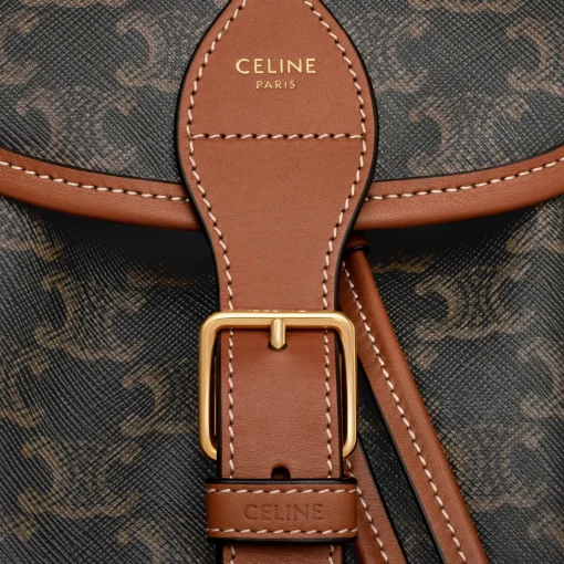 MEDIUM BACKPACK FOLCO in Triomphe Canvas and calfskin