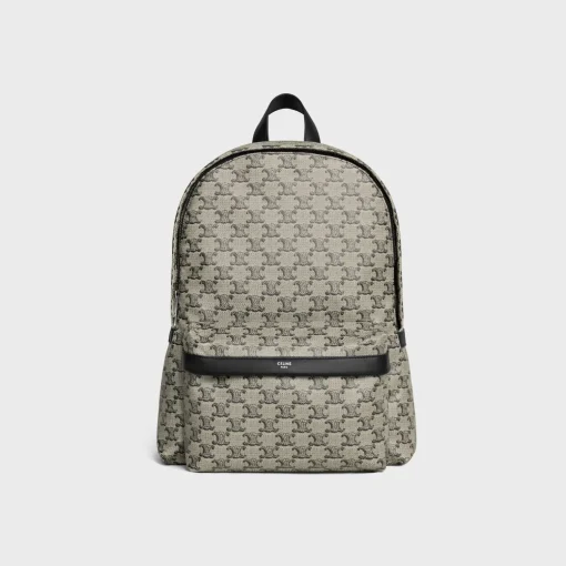 Medium Backpack in TRIOMPHE CANVAS AND CALFSKIN