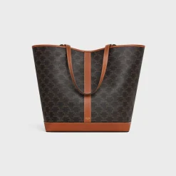 MEDIUM CABAS in Triomphe Canvas and calfskin