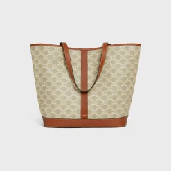 MEDIUM CABAS in Triomphe Canvas and calfskin
