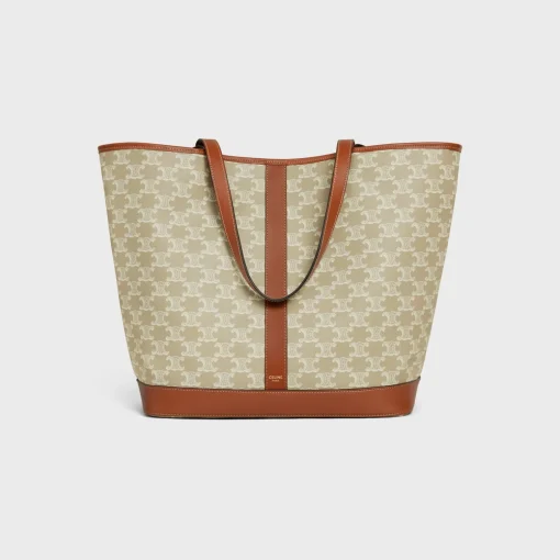 MEDIUM CABAS in Triomphe Canvas and calfskin