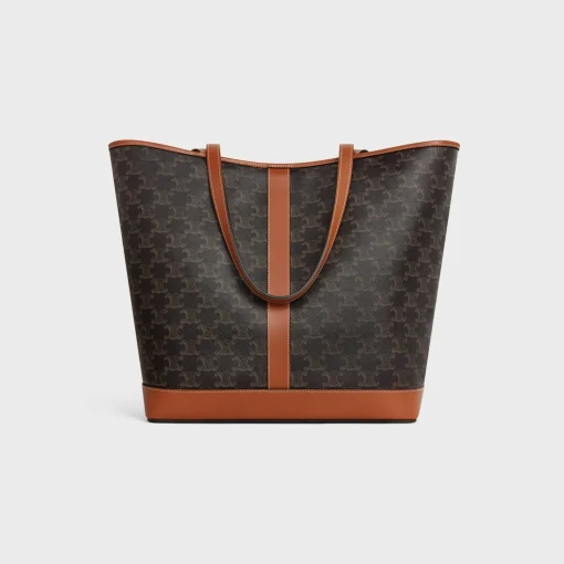 MEDIUM CABAS in Triomphe Canvas and calfskin