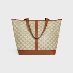 MEDIUM CABAS in Triomphe Canvas and calfskin