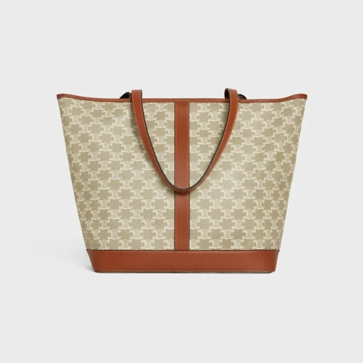 MEDIUM CABAS in Triomphe Canvas and calfskin