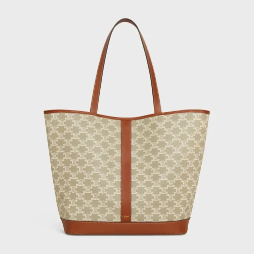 MEDIUM CABAS in Triomphe Canvas and calfskin