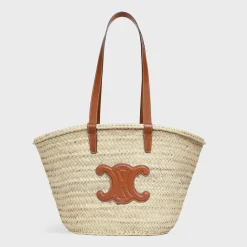 MEDIUM CELINE CLASSIC PANIER in Palm leaves and Calfskin