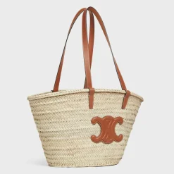 MEDIUM CELINE CLASSIC PANIER in Palm leaves and Calfskin